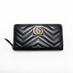 [정품패키지] 구찌 GG 마몬트 마틀라세 지퍼 어라운드 여성 장지갑 블랙 443123 DTD1T 1000 : 더플로우커머스