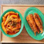 떡볶이 분식 짜장면 단무지 오뎅 접시 초록색 포장마차 멜라민 그릇 : 억시몰