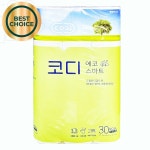 에코스마트 HI제지 부드러운 3겹 대용량 두루마리휴지 30롤 물 : 클로버럭키