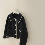 [J0903] 데일리수잔 루즈핏 배색라인 울 카라 자켓 : 데일리수잔