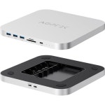 AGPTEK Type-C 허브, 하드 드라이브 인클로저, USB-C 도킹 스테이션 및 Mac Mini M1 M2용 스탠드, NGFF SATA SSD/HDD : 세화센트럴