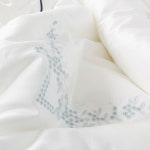 스퀘어 라인 샤틴 순면 자수 사계절 차렵이불 침구세트 Q : 르누비아