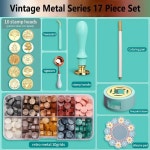 실링 왁스 밀랍 도장 인장 스탬프 비즈 믹스 취미 씰링 세트 래커 키트 공예 용품 스크랩북 크리스마스 결혼식 초대장 장식 개 : 행복한쇼핑디케이몰