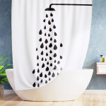 샤워커튼 패브릭 방수커튼 링커튼 물방울민트중 : 모임스토어