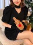 [블랙, 화이트 익일발송]연말룩 파티룩 눈꽃 타이 원피스 2color : 디뮤어스