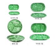 멜라민 그린스톤 나눔접시 신사각 2절, 직사각타원 2절, 직사각 타원 3절, 원형 3절 : 케이티케이리빙