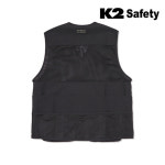K2세이프티 작업복 메쉬 베스트 사계절 통기성 안전조끼 블랙 VE-2601 : 로드세이프티