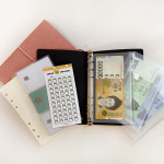 현금 바인더 6공 A6 다이어리 챌린지 용돈 저축 생활 속지 지퍼백 세트 : 소꿉다락방