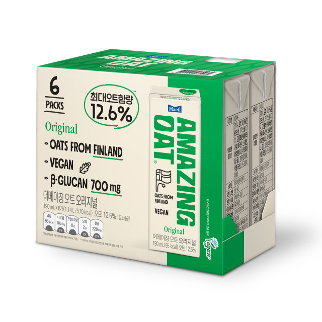 [네이버] 어메이징 오트 오리지널 190ml 24팩+오트말차 6팩 (12,720원/무료) | 네이버