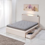 신혼 감성가득 아늑 코지 서랍식 수납 침대 프레임 K 와이드 킹 : 헤르샤 가구