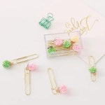 TUTU 유리 공 종이 클립 노트 DIY 북마크, 금속 바인더 물고기 편지 H0164, 상자당 5 개 : 루나파몰T