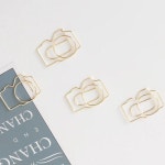 TUTU 빅 사이즈 골드 카메라 클립, 할로우 아웃 금속 바인더 메모 레터 페이퍼 사무용품 H0416, 팩당 5 개 : 루나파몰T