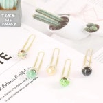 ALLTU 크리스탈 유리 볼 북마크 종이 클립, 크리에이티브 핸드 계정 장식 상자, 5 개 : 루나파몰T