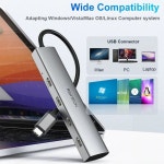 RSHTECH 맥북 노트북용 USB 허브 휴대용 분배기 알루미늄 C타입USB C 어댑터 10Gbps 4 포트 : 벨라글로벌