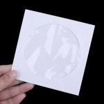 CD 수납장 DVD 디스크 종이 슬리브 봉투 보관 투명 창 케이스 플랩 흰색 접이식 가방 125x125cm 10 개 50 : 퍼스트 벨라