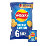 Walkers Cheese & Onion Multipack Crisps 워커스 치즈 앤 어니언 멀티팩 크리스프 25g 6개입 4팩 : 르네르망스
