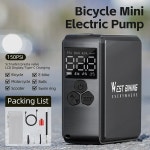 WEST BIKING 미니 전기 자전거 펌프 휴대용 C타입 충전 공기 압축기 타이어 팽창기 오토바이 자동 150PSI : 벨라링크