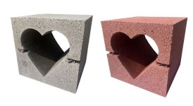 도장 디자인 벽돌 하트 190 X 190X 190 큐 블럭 블록 : 건축자재팀버 주식회사