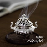 [다도 향받침 향꽂이] 예향원 찻자리 장식 주석 합금 실버 미니 향로 E-9549 : 예향원