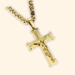 기독교교회 골드십자가펜던트 41 63mm 체인목걸이 55cm : 수담 스토어