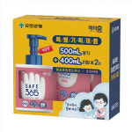 해피홈 SAFE365 핸드워시 기획상품 1-2 (핑크포레 / 500ml 용기 + 400ml 리필 2입) : 바른솝
