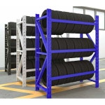 타이어 랙 보관함 진열장 적재다이 타이어샵 진열랙 블루 메인/120x40x200cm/280kg : 브릿지스 해외스토어