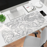 게이밍 마우스패드 흑백 라인 마우스 패드 HD 인쇄 컴퓨터 키보드 PC 데스크탑 매트 : 샌드스톤