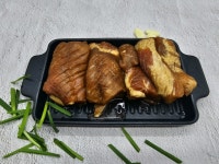1등급 국내산 한돈수제 양념돼지갈비 1kg 수제칼집 : 바다베개