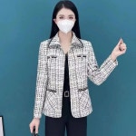 여성 커리어 블레이져 자켓 작은 향기 자 켓 짧은 어머니 봄 가을 외국인 상판 중년 겨울 옷 두꺼운 기질 정장 : 생생직구