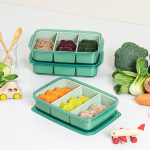 냉장보관이 오래가는 리놀 함유 이유식 큐브 보관 용기 국민템 이지앤프리 튼튼이 웨이브킵 나눔칸 나눔용기 3칸 1700ml 6P : 이지앤프리몰