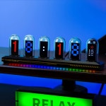 닉시 튜브 시계 IPS 레트로 글로우 아날로그 시계, DIY IPS 컬러 스크린 디지털 시계, RGB 전자 데스크탑 디지털 시계 장식 : 삼손시너지몰