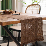 레트로 린넨 테이블러너 식탁 테이블 러너 덮개 깔개 북유럽 빈티지 다용도 : 주아셀