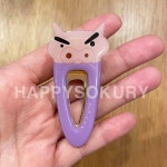 크레용신짱 부리부리대마왕 아크릴 헤어 집게핀 : 행복소쿠리