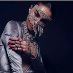 페이스체인 밸리 댄스 커버 베일 마스크 라인석 헤드 크리스탈 파티 액세서리 : 째니고고