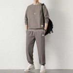 4XL 5XL 빅사이즈 심플 무지 단톤 남자 트레이닝복 세트 헬스장 운동복 짐웨어 셋업 홈트 조거팬츠 맨투맨 : 더웨일즈