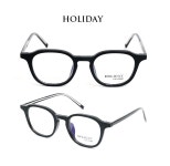 블루라이트차단 패션안경 홀리데이 뿔테 H6819 시력보호 블랙 그레이 투명 남성 여성 공용 : 안경다모아