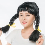 노래자랑 소품 양갈래 삐삐 노래방가발 파티 역할극 화려한 코스프레 분장 연극 : IMPACT OULET