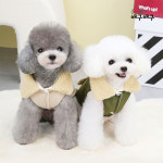 애구애구 강아지 겨울옷 투버튼 패딩조끼 : 애구애구