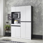 주방 렌지대 수납장 1800 전자렌지 밥솥 레일 선반 키 높은 키큰 그릇 정리장 탕비실 : 포어리프