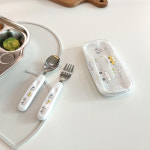 키즈 부릉 미니 스푼포크 케이스 세트 아기 어린이 캐릭터 유치원 어린이집 휴대용 숟가락 : 씨에스동양상사