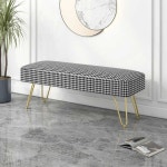 체크 벤치 의자 신발장 현관 패브릭 대기실 로비 긴의자 인테리어 : 차이나는mall