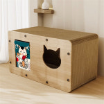 캣 스크래쳐 고양이 그랩 마모성 집 종이박스 일체 대형 골판지 발톱판 완구 : BuyForYou