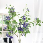 yesliving 화이트 청보라 클레마티스 롱가지 인테리어 조화 우아 청초 /2color : yesliving