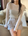 주식회사 파운더스(FOUNDERS INC.) | [당일] FOUNDERS 파운더스 울 시어 긴팔 티셔츠 (3col) 데일리 이너티 : 누네드 nunede