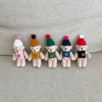 학교가는 배낭 맨 모자 곰돌이 인형 키링(5color) 니트 가디건 가방 백참 백꾸 : 러브유어클로젯