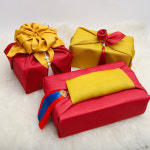 전통 배색 보자기 자홍노랑 70X70cm 양면 설날 추석 명절 선물포장보자기 : 인생파트너상점