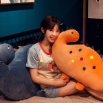 귀엽고 인형 블루 수유쿠션 보들보들   베개 대형 공룡 안고 자는 : 배불