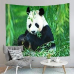 판다 패브릭 포스터 가림막 태피스트리 대형 홈데코 유니크 레트로 빈티지 클래식 동물 귀여운 : 봉구나라