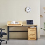 사무실테이블 서재책상 2인용 1인용 사무용 D44 원목 각도조절 입식 책상 서랍세트 A : 결해