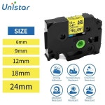 Unistar-tze631 Brother 프린터 호환 라벨 테이프 611 621 631 12mm 옐로우  메이커 1 피스 : 아고라컴퍼니